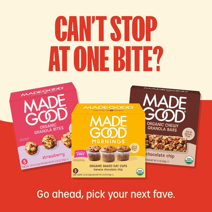 MadeGood Mornings Soft-Baked Oat Bars – Safe Allergy-Friendly After-School Snack for Kids, 30 Individually Wrapped Bars