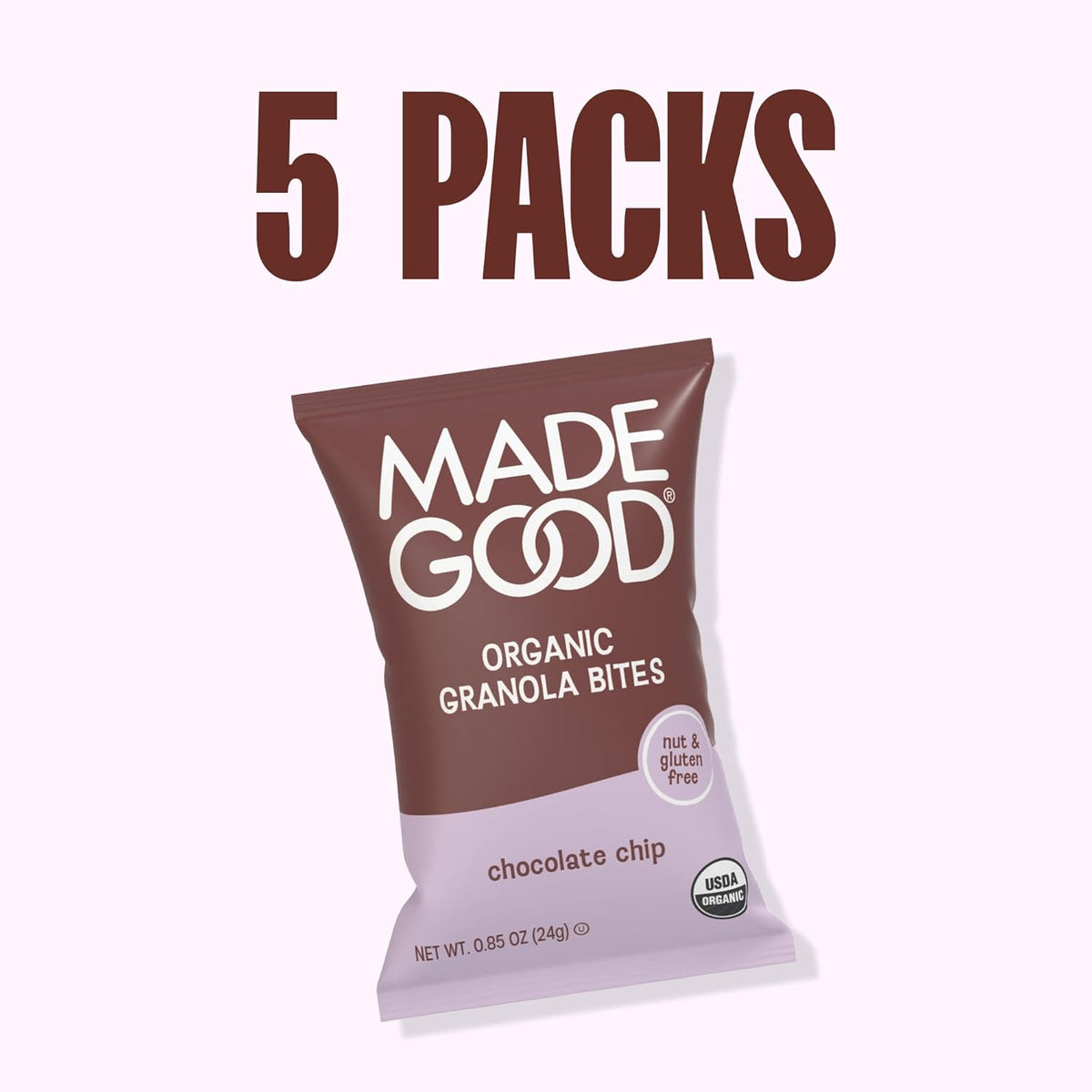 MadeGood Organic Granola Bites – Safe Classroom Treat for Kids with Peanut and Tree Nut Allergies, 0.85 oz Pouches