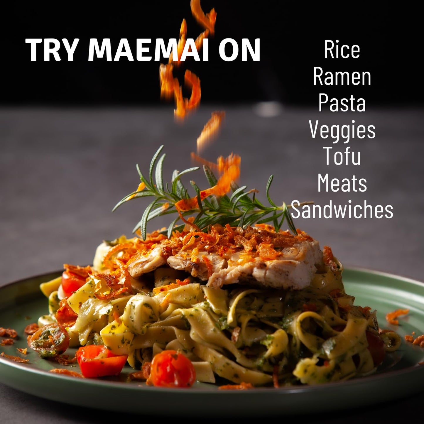 MaeMai Medium Spice Dry Chili Crunch Blend - Feel-Good Asian Seasoning for Self-Care Sundays, Clean-Ingredient Snack & Dinner Topping
