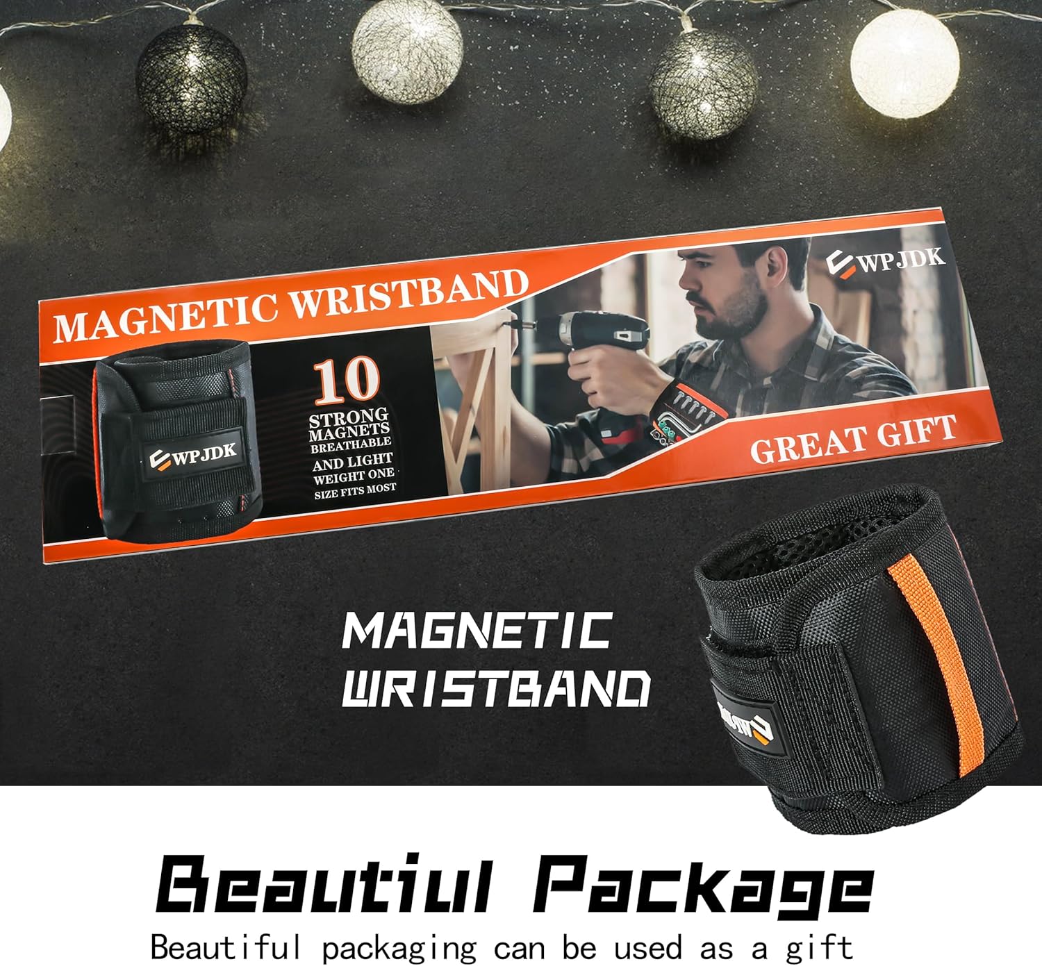 Magnetic Wristband Holding Screws and Bolts – Lightweight 4.2 oz Design for Garage Workshop Productivity, One Size Fits Most
