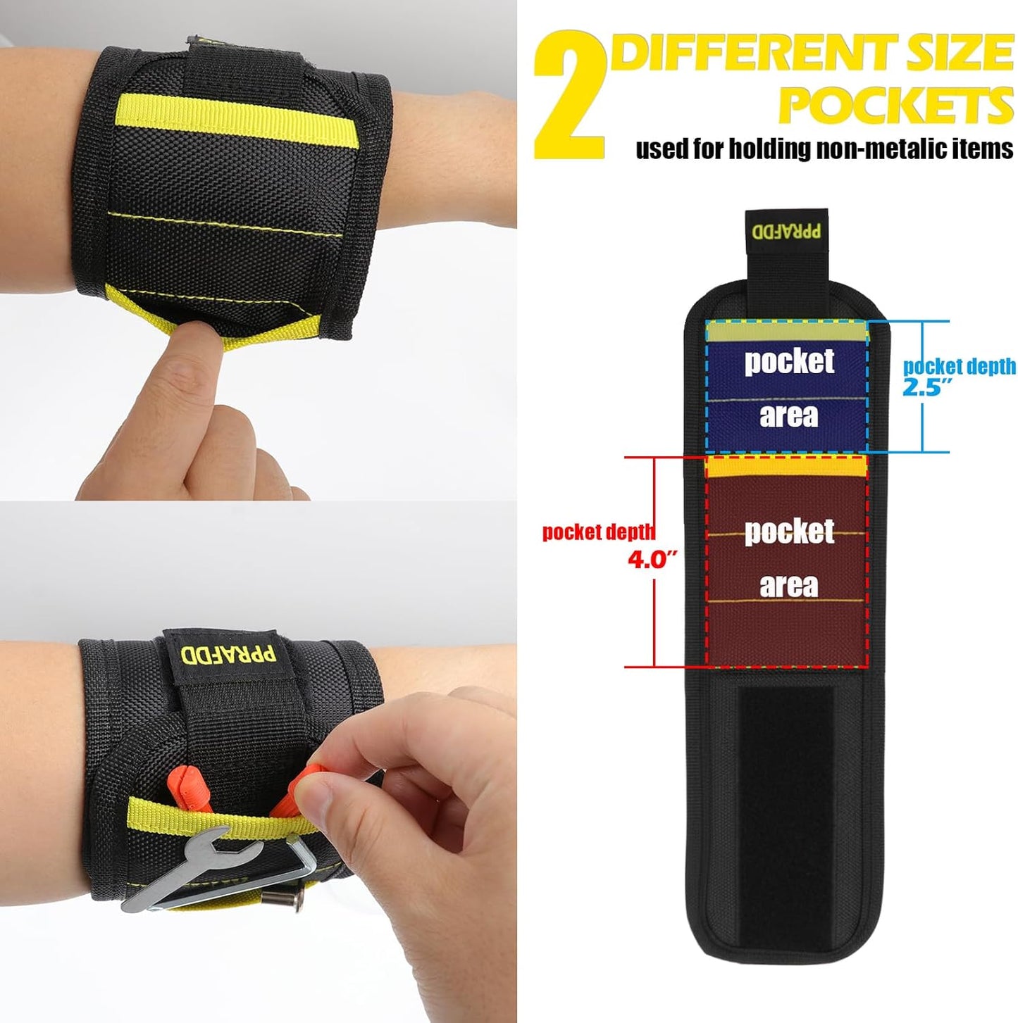 Magnetic Wristband with Breathable Mesh Padding – All-Day Comfort for Long Jobs in the Attic, Garage, and Home Workshop