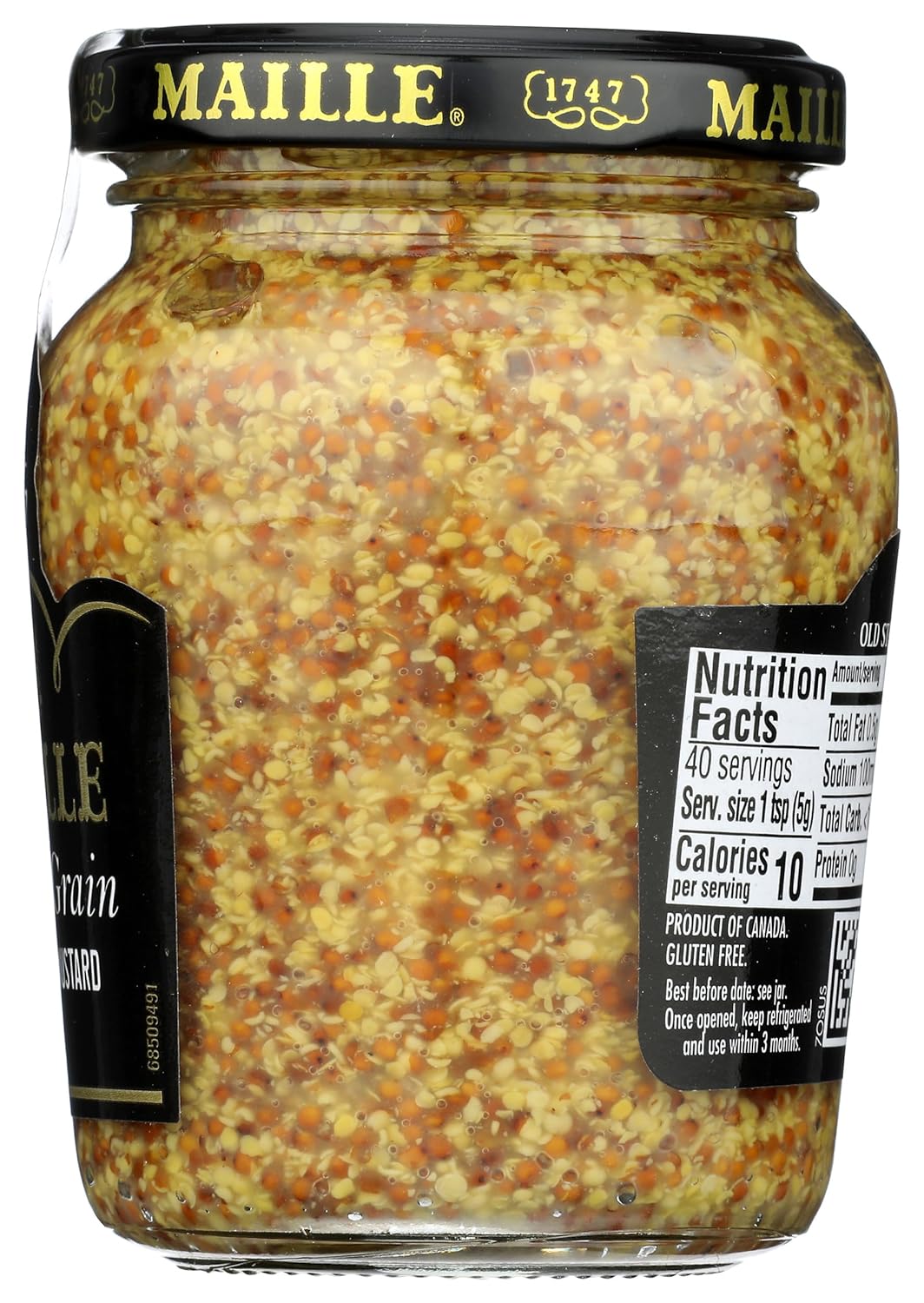 Maille Mustard Old Style – High-End Table-Side Condiment, Rustic Old Style Texture in Elegant Glass