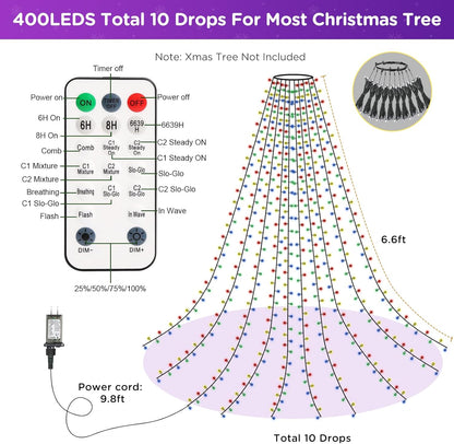Marchpower Christmas Lights – Versatile Indoor to Outdoor Transition Tree Lights, IP44 Rated Diamond LEDs for Covered Porch and Yard