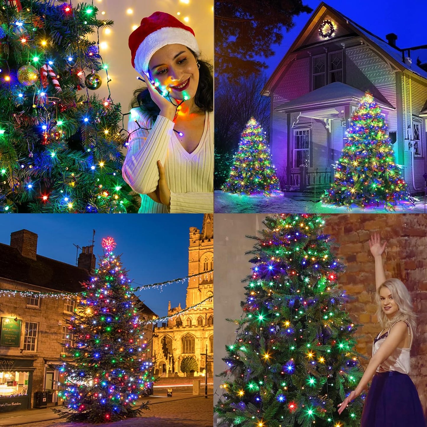 Marchpower Christmas Lights – Versatile Indoor to Outdoor Transition Tree Lights, IP44 Rated Diamond LEDs for Covered Porch and Yard