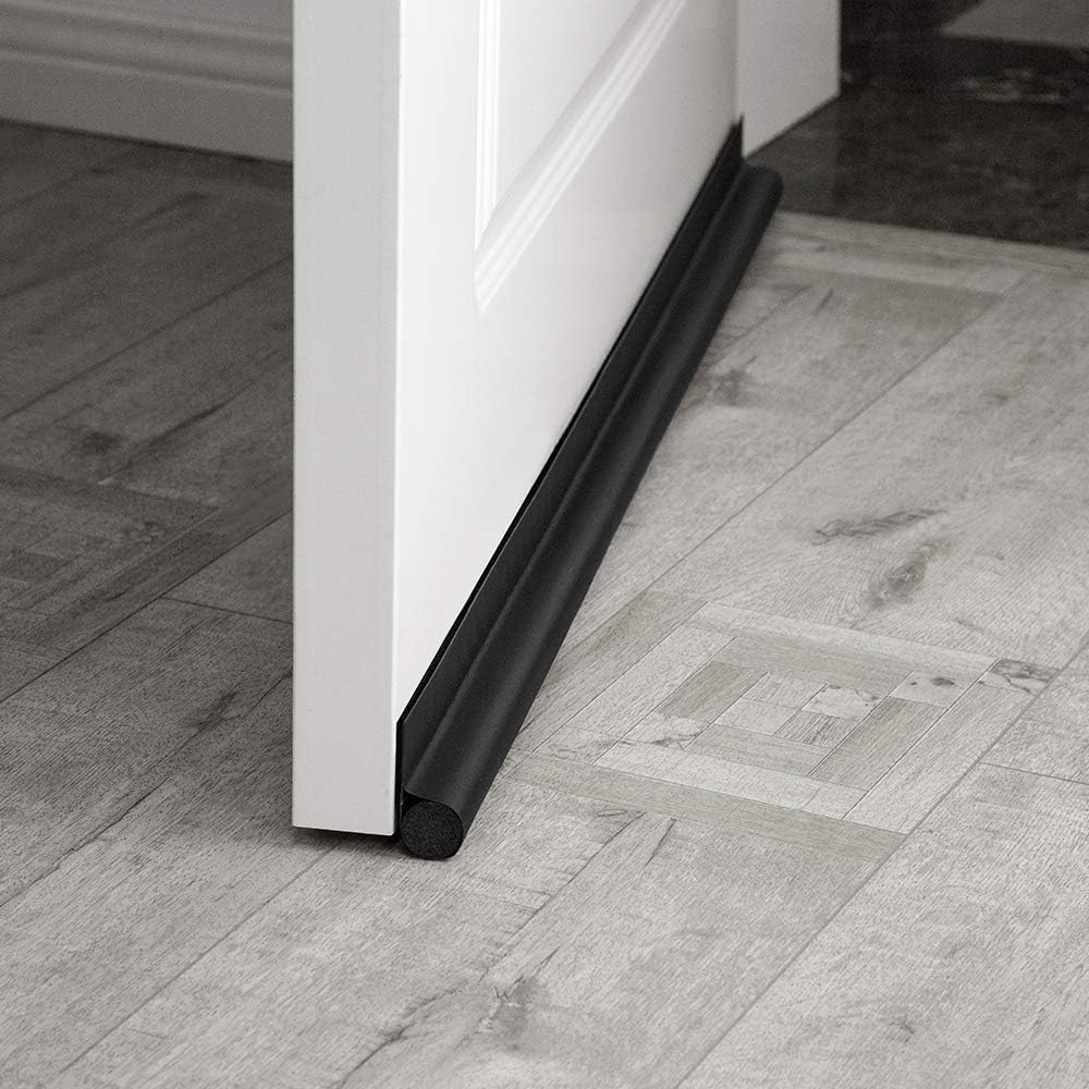 MAXTID Door Draft Stopper 36 Inch Black Adjustable Door Draft Blocker Under Door Weather Stripping for Sunroom