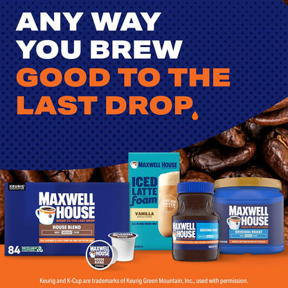 Maxwell House House Blend Medium Roast K-Cup Coffee Pods for Mindful Morning Reset, 84 ct Box