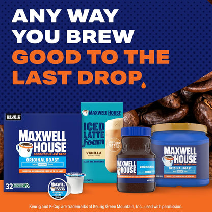 Maxwell House Original Roast K-Cup Coffee Pods for Shared Office Break Room, One-Touch Brewing That Keeps Teams Moving