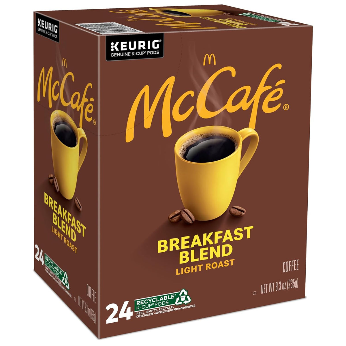 McCafe Breakfast Blend Light Roast Coffee, Effortless One-Touch Brewing for Intentional Minimalist Kitchen, 96 Count