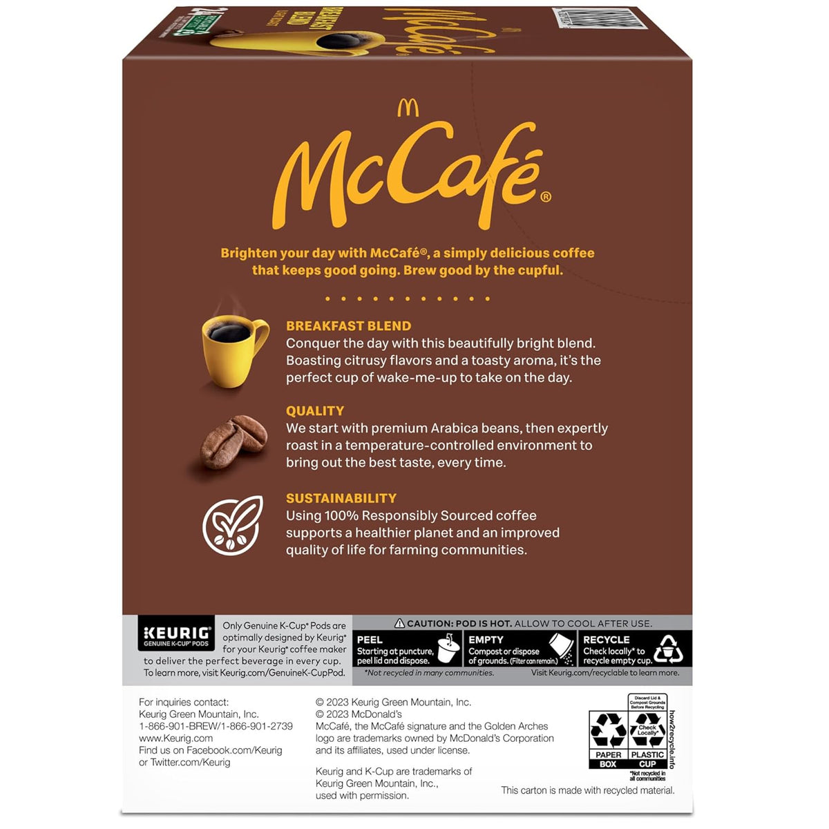 McCafe Breakfast Blend Light Roast Coffee, Effortless One-Touch Brewing for Intentional Minimalist Kitchen, 96 Count
