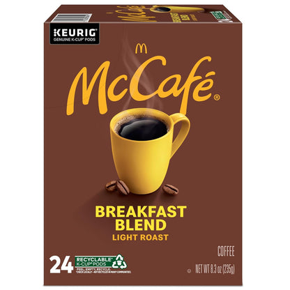 McCafe Breakfast Blend Light Roast Coffee, Effortless One-Touch Brewing for Intentional Minimalist Kitchen, 96 Count