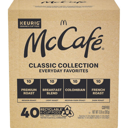 McCafe Classic Collection K-Cup Pods for Shared Office Brewer, 40-Count Assorted Roast Single-Serve Coffee