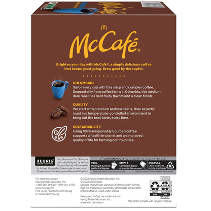 McCafe Colombian K-Cups – Eco-Friendly Coffee for Guilt-Free Single-Serve Enjoyment, 96 Count