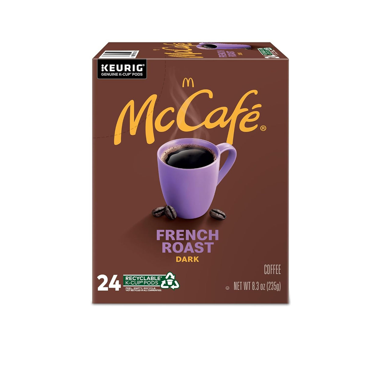 McCafe French Roast K-Cup Pods for Streamlined Coffee Station, Single-Serve Dark Roast Coffee for Effortless Brewing