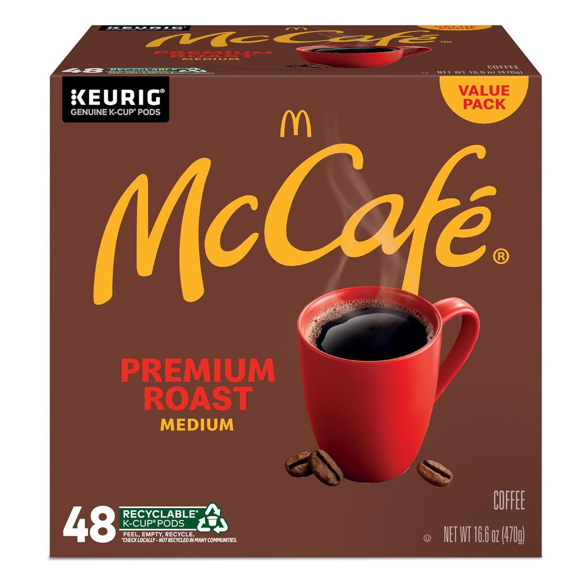 McCafé Medium Roast K-Cup Coffee – Apartment Kitchen Starter Pack, 48 Count Single Serve Pods for Daily Home Brewing