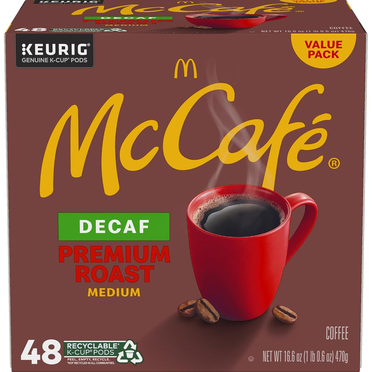 McCafe Premium Decaf Coffee K-Cups – Soothing After-Dinner Brew for Wellness-Focused Seniors, 32 Count Medium Roast