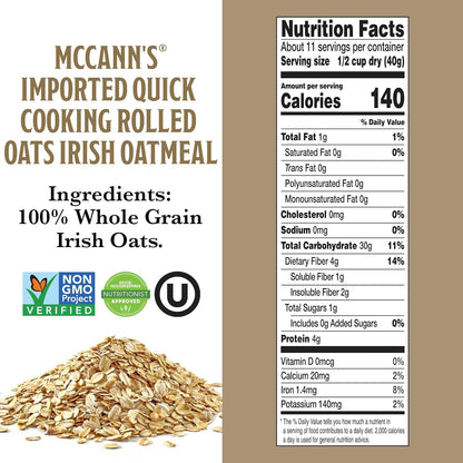 McCann's Steel Cut Oats 16 oz Tin Gourmet Pantry Gift for Housewarming, Birthday and Wellness-Seeking Recipients