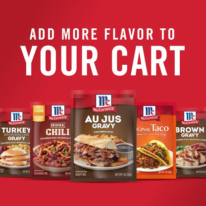 McCormick Au Jus Gravy Mix – Gourmet Brown Gravy for Elevated Holiday Roasts and Comfort Food, Pack of 4