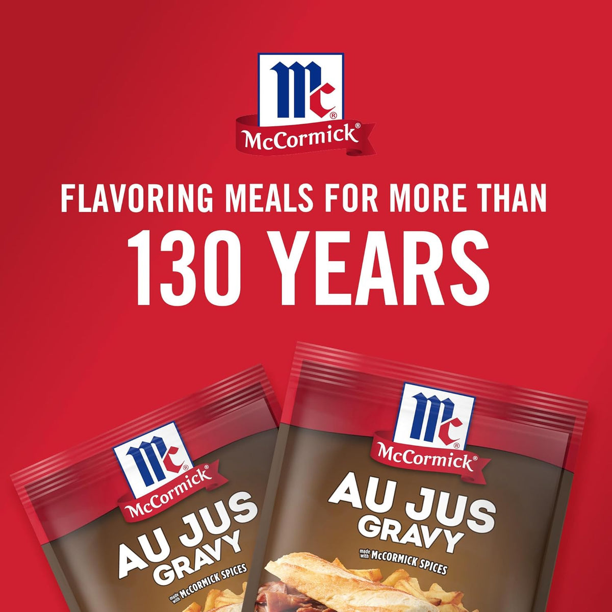 McCormick Au Jus Gravy Mix – Gourmet Brown Gravy for Elevated Holiday Roasts and Comfort Food, Pack of 4