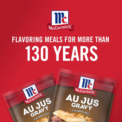 McCormick Au Jus Gravy Mix – Gourmet Brown Gravy for Elevated Holiday Roasts and Comfort Food, Pack of 4