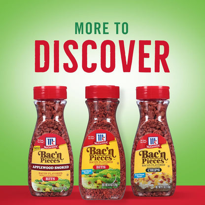 McCormick Bac'n Pieces Bacon Flavored Bits for Guilt-Free Vegetarian Weeknight Dinners, 4.4 oz