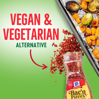 McCormick Bac'n Pieces Bacon Flavored Bits for Guilt-Free Vegetarian Weeknight Dinners, 4.4 oz