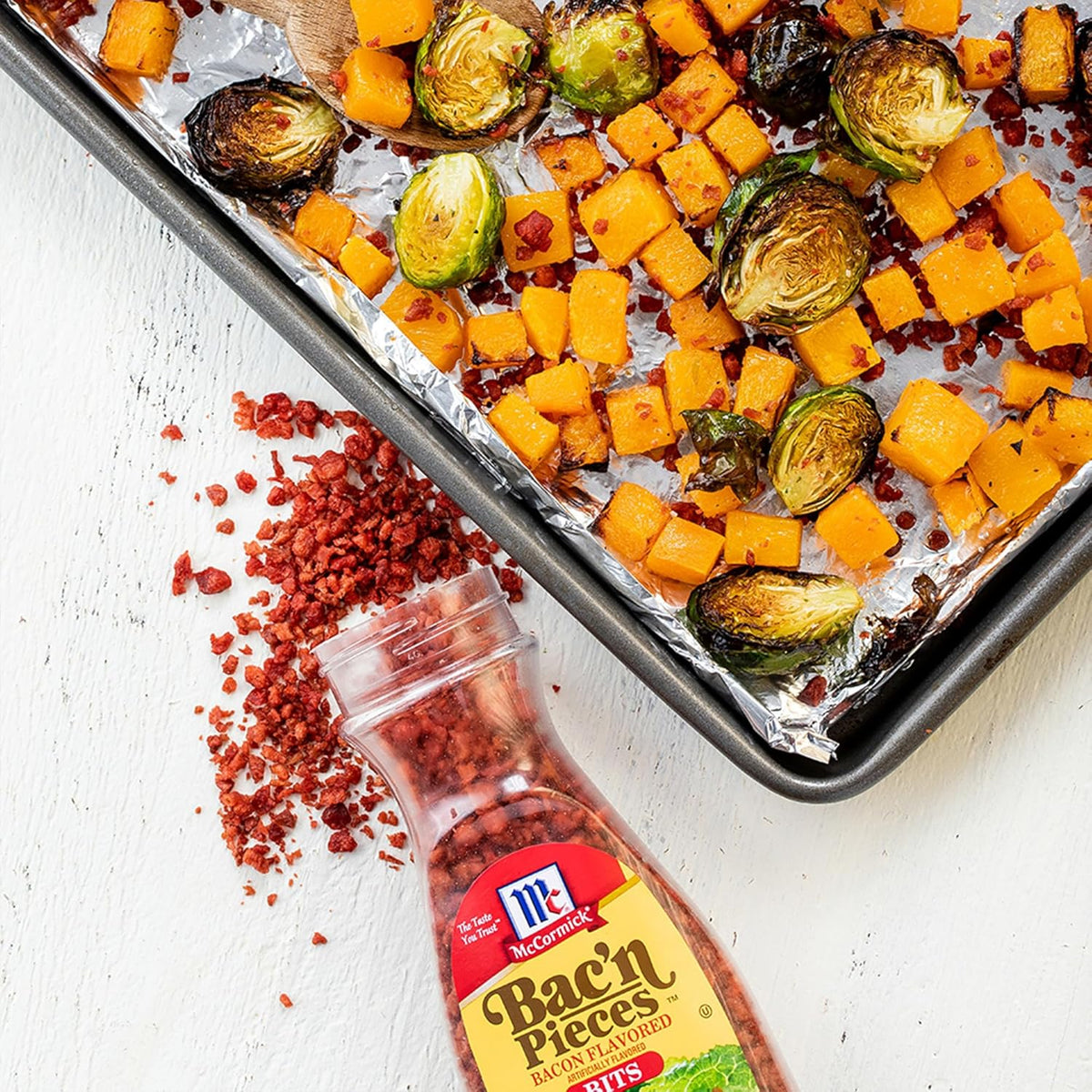 McCormick Bac'n Pieces Bacon Flavored Bits for Guilt-Free Vegetarian Weeknight Dinners, 4.4 oz