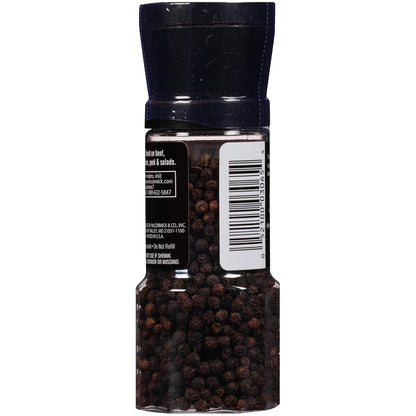 McCormick Black Peppercorn Grinder – No Refill Hassle for Daily Meal Routines, Built-In Grinder Top