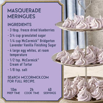 McCormick Bridgerton Finishing Sugar – Romantic Valentine's Day Gift for Period Drama Fans, Floral Vanilla Baking Garnish
