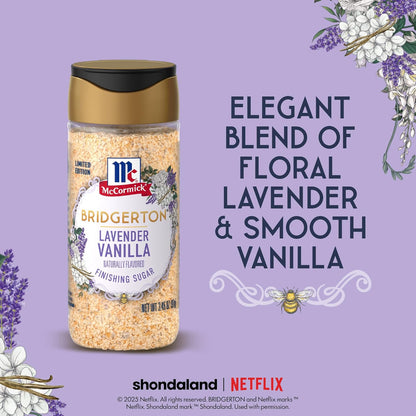 McCormick Bridgerton Finishing Sugar – Romantic Valentine's Day Gift for Period Drama Fans, Floral Vanilla Baking Garnish