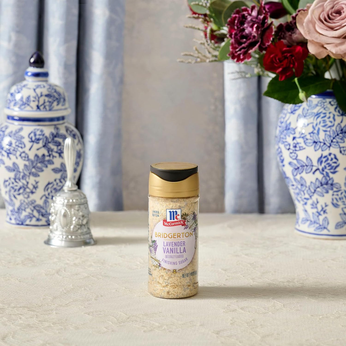 McCormick Bridgerton Finishing Sugar – Romantic Valentine's Day Gift for Period Drama Fans, Floral Vanilla Baking Garnish