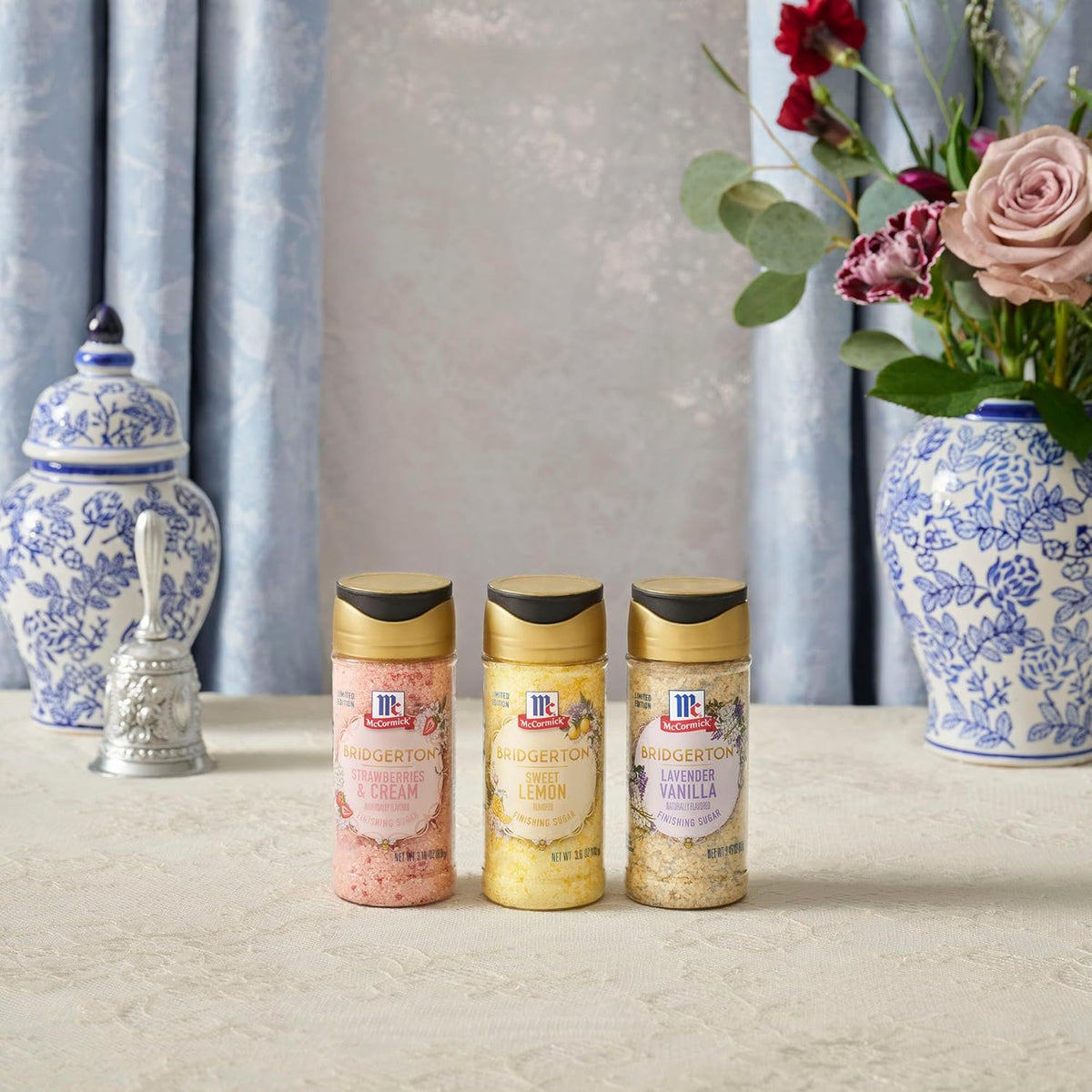 McCormick Bridgerton Finishing Sugar – Romantic Valentine's Day Gift for Period Drama Fans, Floral Vanilla Baking Garnish