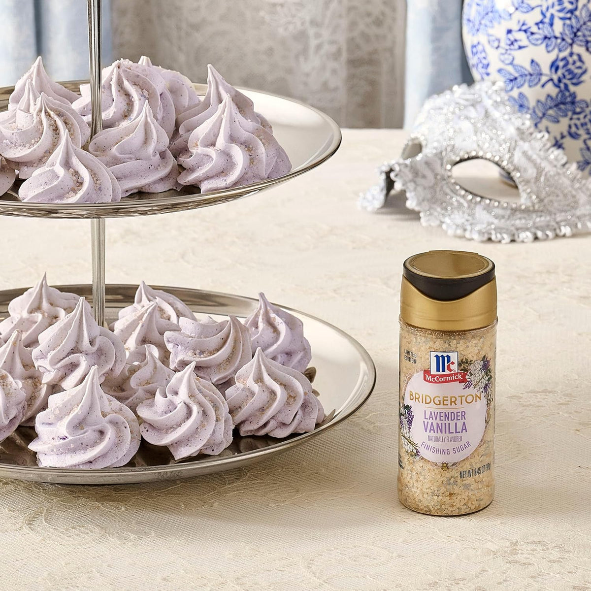 McCormick Bridgerton Finishing Sugar – Romantic Valentine's Day Gift for Period Drama Fans, Floral Vanilla Baking Garnish