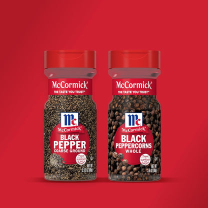 McCormick Coarse Ground Black Pepper – Non-GMO Gluten-Free Pantry Staple for Clean-Eating Meal Prep