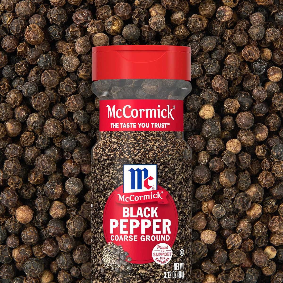 McCormick Coarse Ground Black Pepper – Non-GMO Gluten-Free Pantry Staple for Clean-Eating Meal Prep