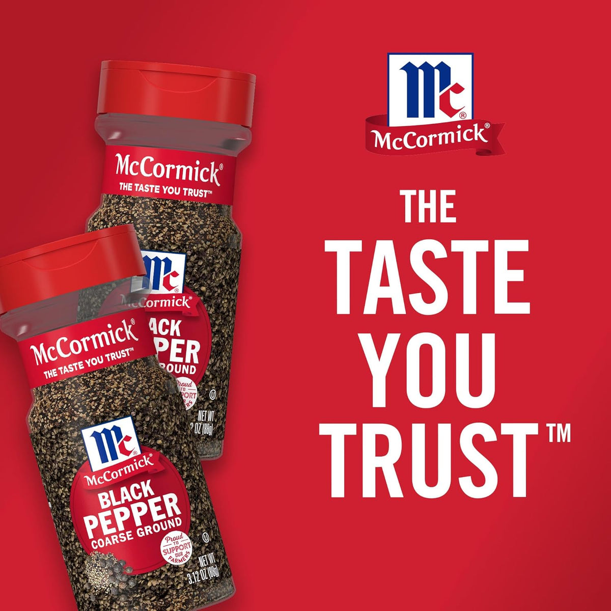 McCormick Coarse Ground Black Pepper – Non-GMO Gluten-Free Pantry Staple for Clean-Eating Meal Prep