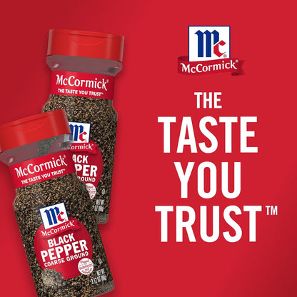 McCormick Coarse Ground Black Pepper – Non-GMO Gluten-Free Pantry Staple for Clean-Eating Meal Prep