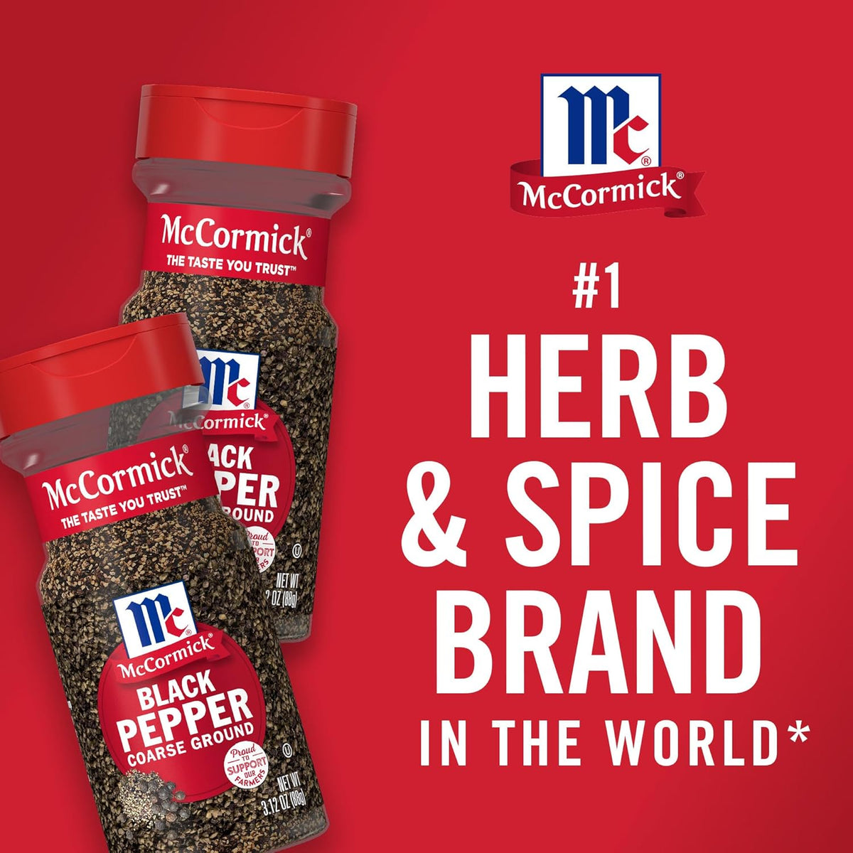 McCormick Coarse Ground Black Pepper – Non-GMO Gluten-Free Pantry Staple for Clean-Eating Meal Prep