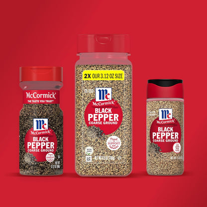 McCormick Coarse Ground Black Pepper – Non-GMO Gluten-Free Pantry Staple for Clean-Eating Meal Prep