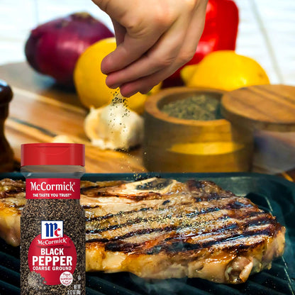 McCormick Coarse Ground Black Pepper – Non-GMO Gluten-Free Pantry Staple for Clean-Eating Meal Prep