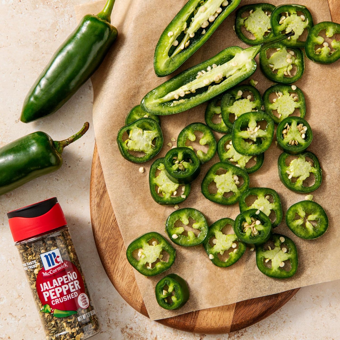 McCormick Crushed Jalapeño Pepper, 1.37 oz — Real Jalapeño Aroma for Mindful Home Cooking, Controlled Spice in Every Shake