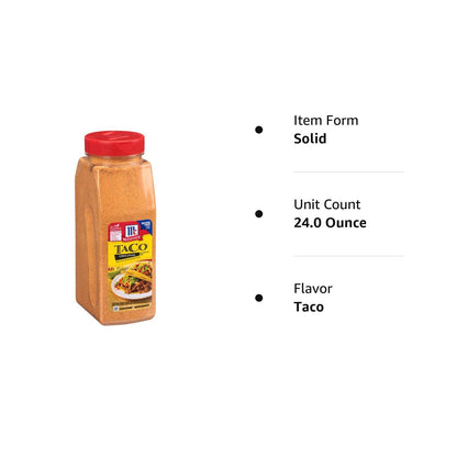 McCormick Culinary Taco Seasoning Mix 24 oz – No MSG Added Taco Seasoning for Streamlined Kitchen Workflow and Recipe Standardization