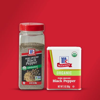 McCormick Finely Ground Organic Pepper – Birthday Gift for Mom Who Loves Clean Cooking, 12 oz