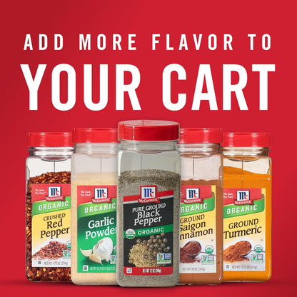 McCormick Finely Ground Organic Pepper – Birthday Gift for Mom Who Loves Clean Cooking, 12 oz