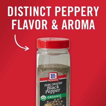 McCormick Finely Ground Organic Pepper – Birthday Gift for Mom Who Loves Clean Cooking, 12 oz