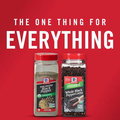 McCormick Finely Ground Organic Pepper – Birthday Gift for Mom Who Loves Clean Cooking, 12 oz
