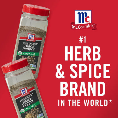 McCormick Finely Ground Organic Pepper – Birthday Gift for Mom Who Loves Clean Cooking, 12 oz