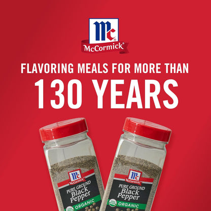 McCormick Finely Ground Organic Pepper – Birthday Gift for Mom Who Loves Clean Cooking, 12 oz
