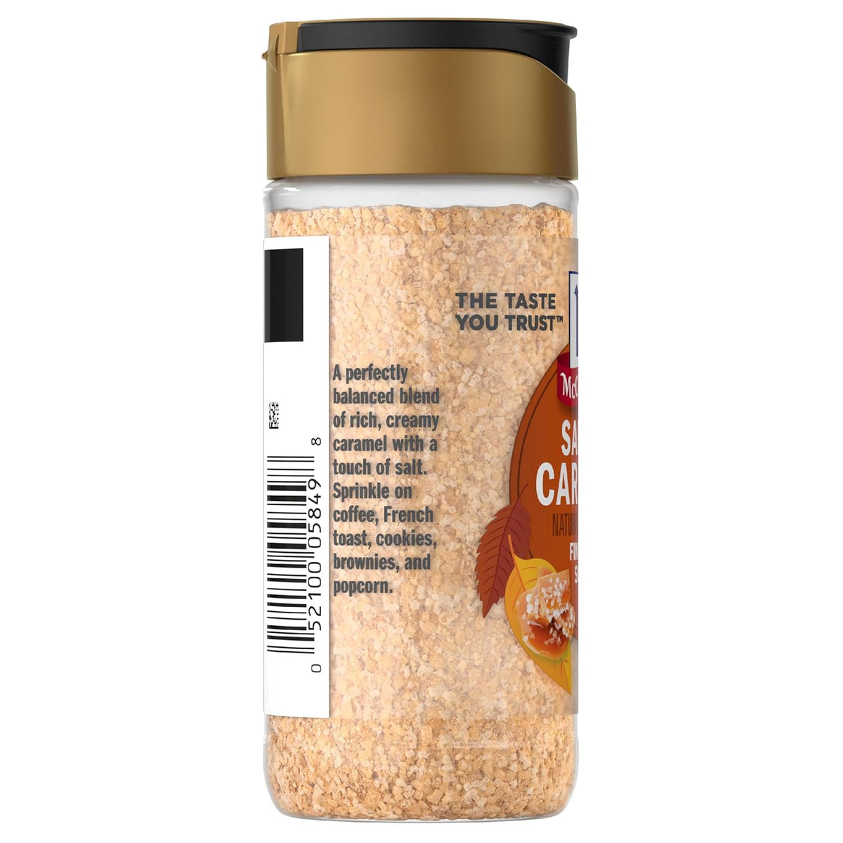 McCormick Finishing Sugar, Salted Caramel Coarse Sugar Blend – No-Heat Required Baking Topping for Family Movie Night Treats