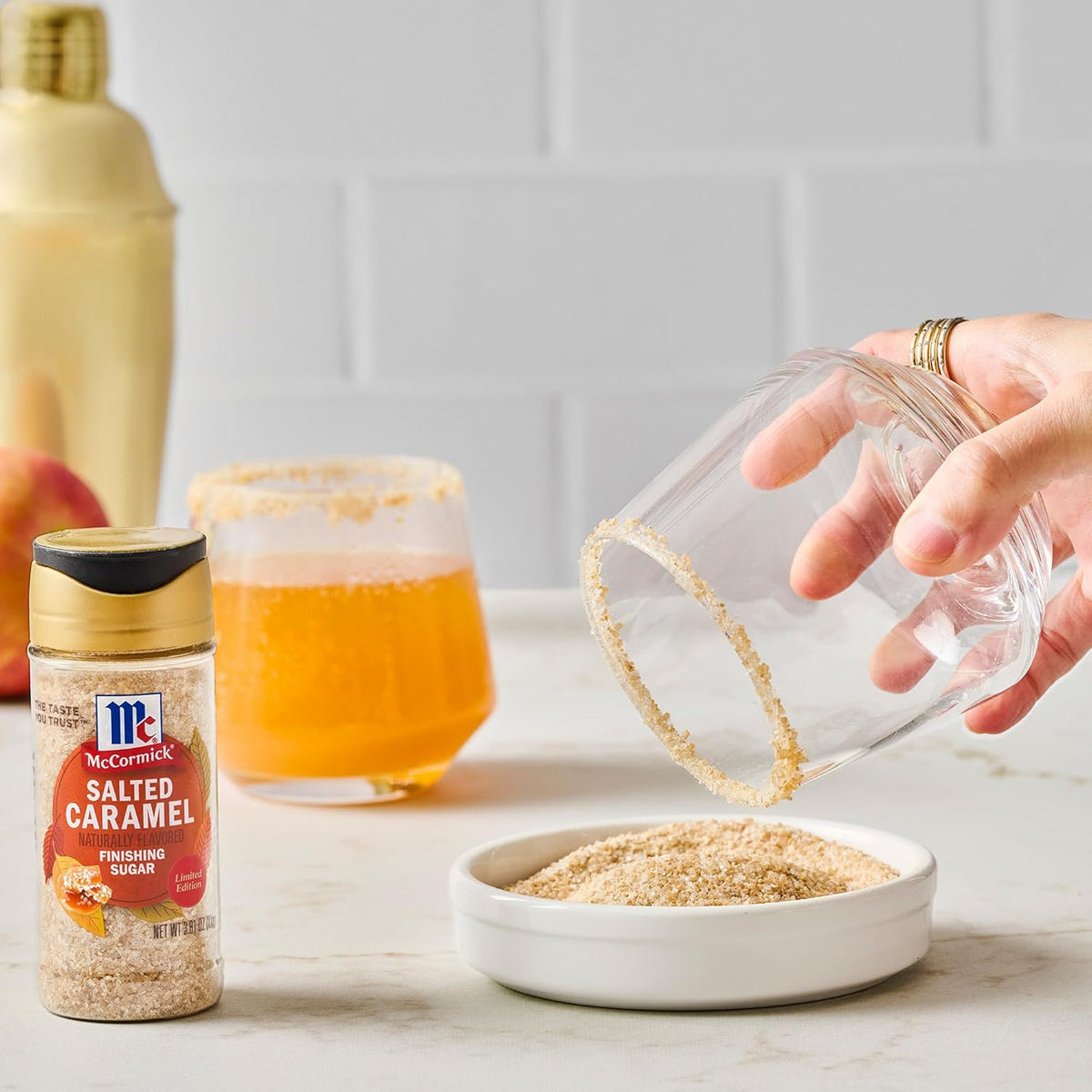 McCormick Finishing Sugar, Salted Caramel Coarse Sugar Blend – No-Heat Required Baking Topping for Family Movie Night Treats