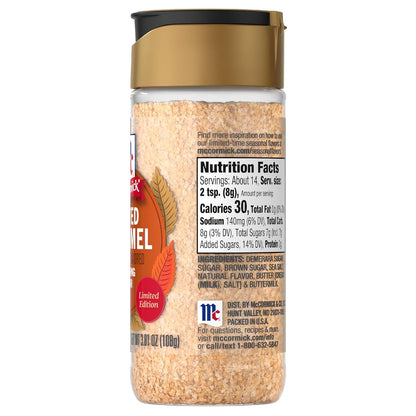 McCormick Finishing Sugar, Salted Caramel Coarse Sugar Blend – No-Heat Required Baking Topping for Family Movie Night Treats
